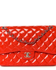 Patent Quilted Jumbo Double Flap Red