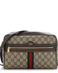 GG Supreme Monogram Web Small Ophidia Shoulder Bag Brown