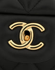 Lambskin Quilted Jumbo Double Flap Black