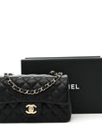 Lambskin Quilted Mini Rectangular Flap Black