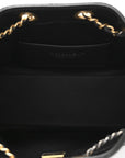 Shiny Crumpled Quilted Mini CHNL 25 Handbag Black