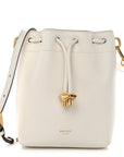 Soft Shiny Calfskin Mini Bon Bon N/S Bucket Bag Latte