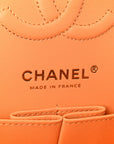 Caviar Quilted Rainbow CC Small Double Flap Orange