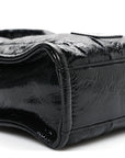 Shiny Crinkled Calfskin Mini The Tote Bag Black