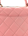 Lambskin Quilted Medium Trendy CC Flap Dual Handle Bag Pink