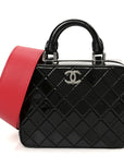 Patent Quilted Travel Kit Vanity Case Black