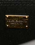 Calfskin DG Logo Flap Crossbody Bag Black