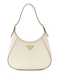 Brushed Calfskin Cleo Adjustable Strap Shoulder Bag White