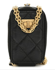 Aged Calfskin Quilted 2.55 Reissue Clutch With Chain Black