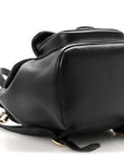 Glazed Aged Calfskin Quilted Small Duma Drawstring Backpack Black