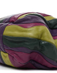 Nappa Trembled Blossoms Stripes Shoulder Bag Viola Alloro