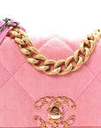 Denim Quilted Medium CHNL 19 Flap Neon Pink