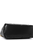 Lambskin Quilted Medium Loulou Puffer Monogram Chain Satchel Black