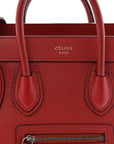 Drummed Calfskin Nano Luggage Merlot