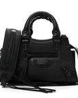 Grained Calfskin Neo Classic Black Hardware Nano City Crossbody Black