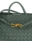 Nappa Intrecciato Medium Andiamo Shoulder Bag Aloe