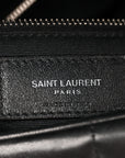 Lambskin Quilted Medium Loulou Puffer Monogram Chain Satchel Black