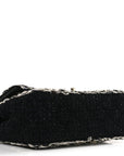 Tweed Braided Mini Rectangular Flap Black