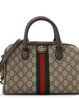 GG Supreme Monogram Web Small Ophidia Top Handle Bag Beige Ebony