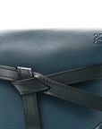 Grained Calfskin Small Gate Crossbody Bag Petroleum Blue Cypress