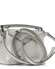 Laminated Lambskin Mini Puzzle Edge Bag Silver