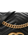 Calfskin Matelasse Medium GG Marmont Shoulder Bag Black