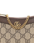 GG Supreme Monogram Textured Dollar Calfskin Mini Ophidia Chain Bag Beige Ebony
