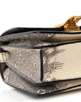 Lizard Small Classic Box Flap Bag Natural