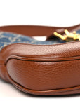 New Denim GG Monogram Calfskin Small Jackie 1961 Hobo Blue Tea Cuir