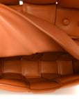 Lambskin Maxi Intreccio Padded Chain Cassette Crossbody Bag Caramel