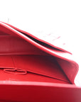 Caviar Quilted Jumbo Double Flap Red
