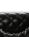 Lambskin Quilted Small Double Flap Black