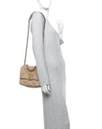 Lambskin Quilted Medium CHNL 19 Flap Dark Beige