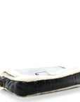 Lambskin Sheepskin Fur Large Baguette Black