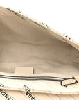 X BLNCG Calfskin Matelasse Logo Print Small GG Marmont Shoulder Bag White