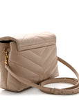 Calfskin Y Quilted Monogram Toy Loulou Crossbody Bag Dark Beige