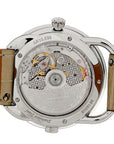 Stainless Steel Alligator Diamond Bezel Mother of Pearl 38mm Arceau Le Temps Voyageur Automatic Watch Gris Perle