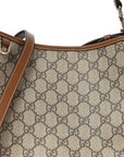 GG Supreme Monogram Medium Emblem Bucket Bag Beige Brown