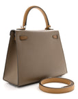 Epsom Tri-Color Kelly Sellier 25 Etoupe Alezan Biscuit