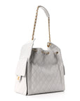 Caviar Quilted Medium CHNL 25 Handbag Light Gray