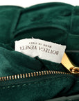 Suede Maxi Intrecciato Padded Chain Cassette Crossbody Bag Emerald Green