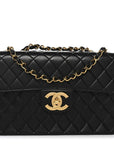 Lambskin Quilted Jumbo Single Flap Black