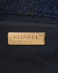 Tweed Quilted Large CHNL 19 Flap Navy Blue