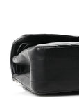 Caviar Chevron Quilted Medium Double Flap Black
