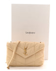 Lambskin Quilted Toy Loulou Puffer Monogram Chain Satchel Jaune Pale
