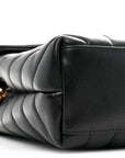 Calfskin Y Quilted Monogram Small Loulou Chain Satchel Black