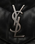 Lambskin Quilted Medium Loulou Puffer Monogram Chain Satchel Black