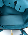 Taurillon Clemence Birkin 30 Turquoise