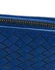 Nappa Intrecciato Double Compartment Crossbody Bag Atlantic Blue