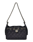 Denim Quilted Mini CHNL 25 Handbag Dark Blue